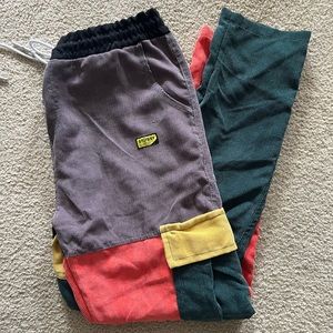 corduroy color block pants